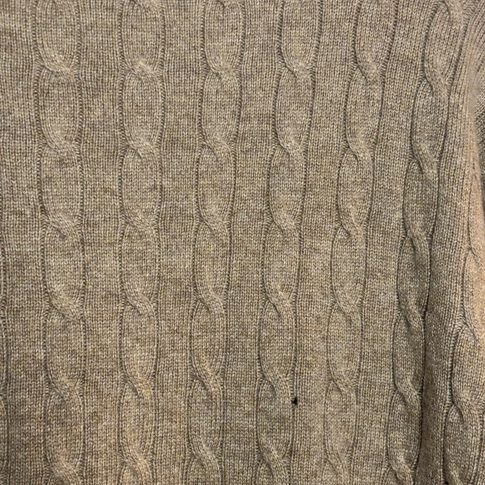 GC JCREW  Men’s Cable Knit Cashmere pullover sweater in Camel size XL - Picture 8 of 9